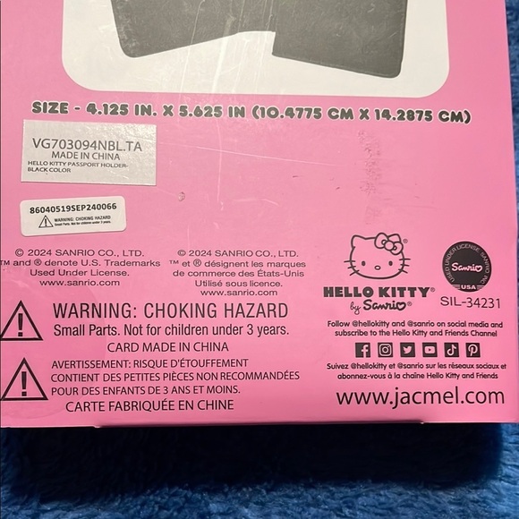 Hello Kitty Embossed Black Passport Cover - Picture 4 of 5